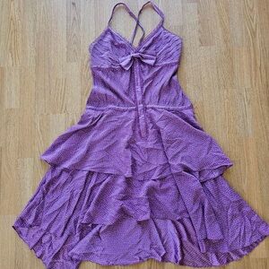 Vintage Heatherette Purple Polka Dot Tiered Sundress-HARD TO FIND